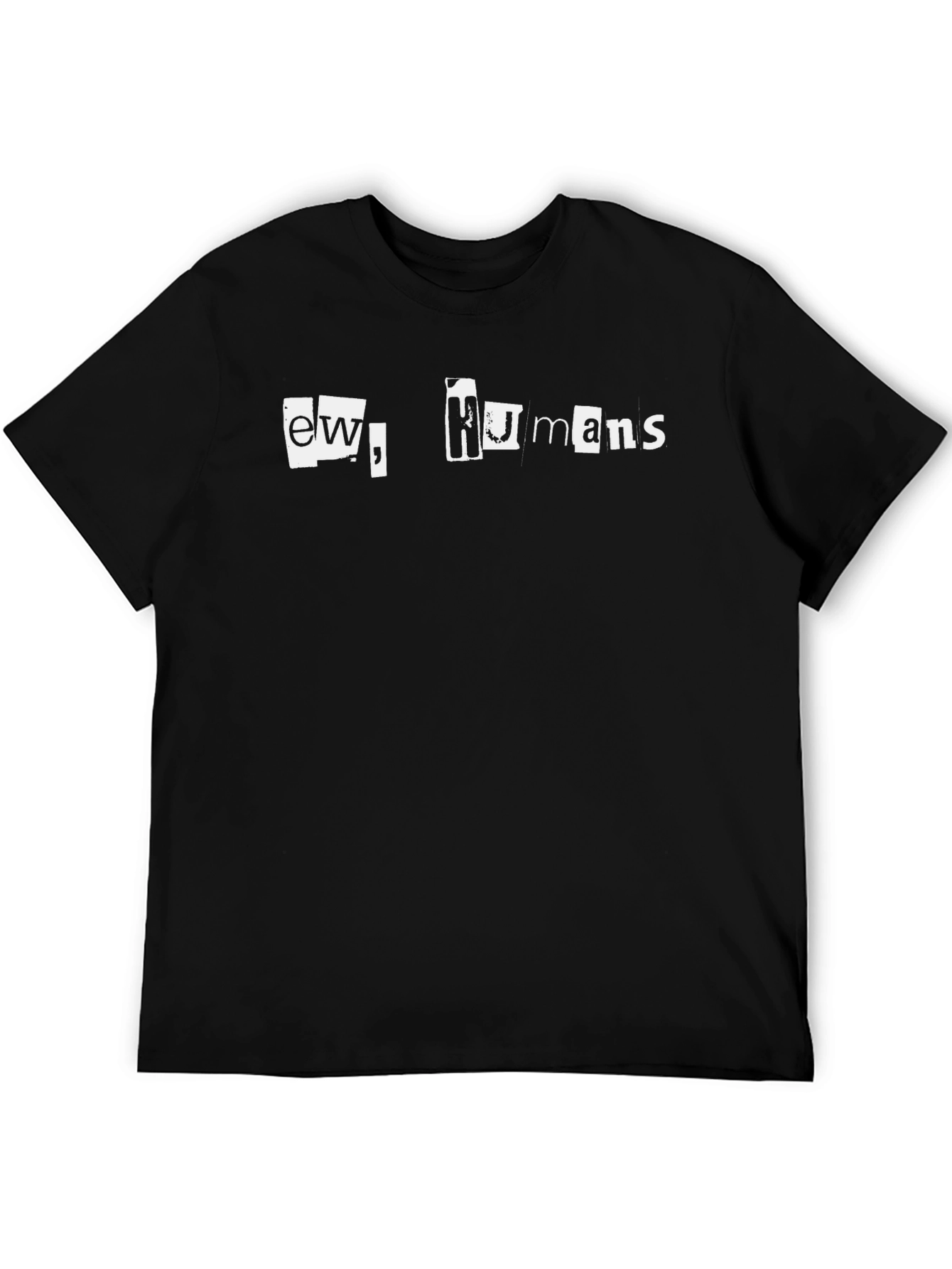 Ew Humans Black Graphic Tee Novelty T-Shirt