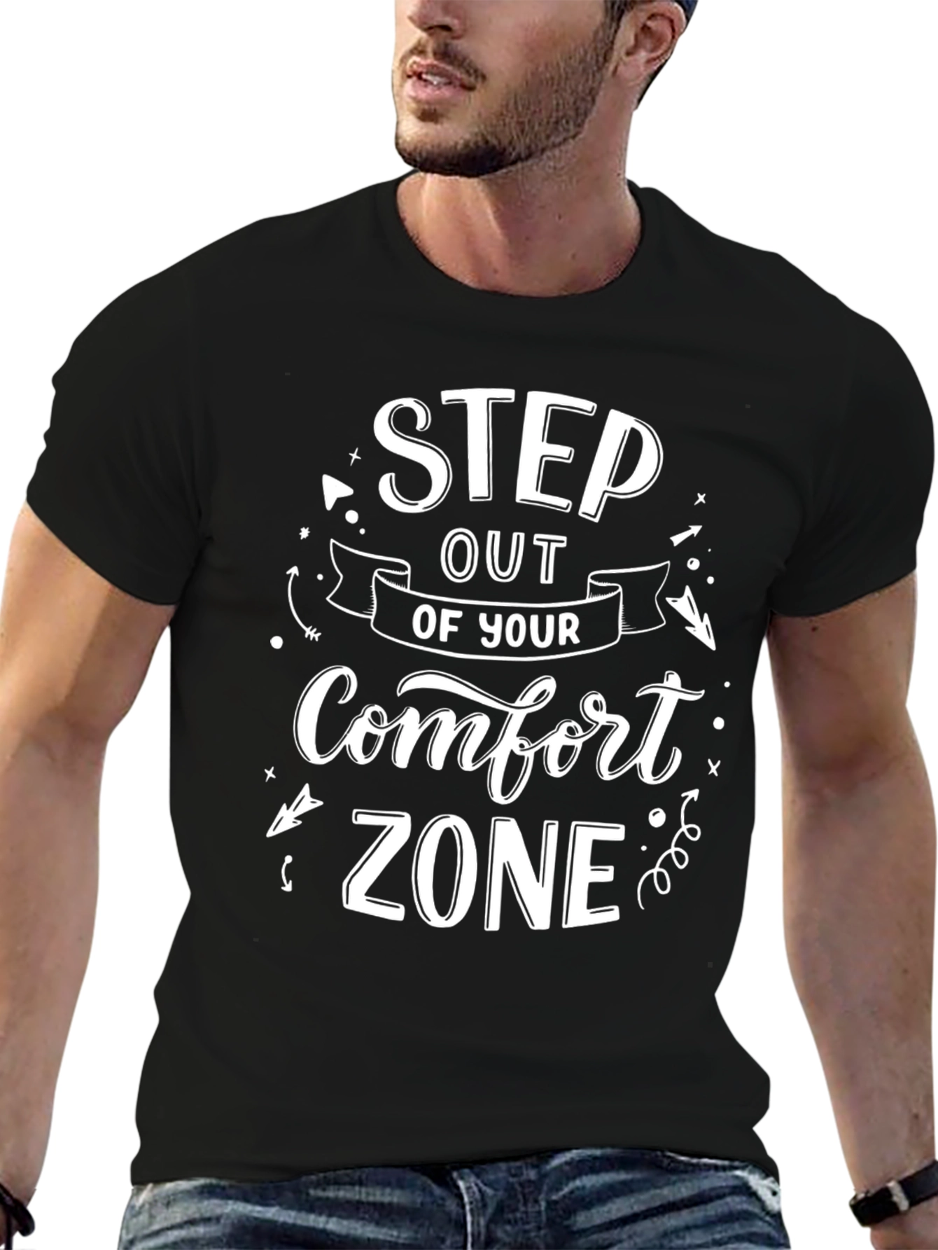 Step Out of Your Comfort Zone Black T-Shirt