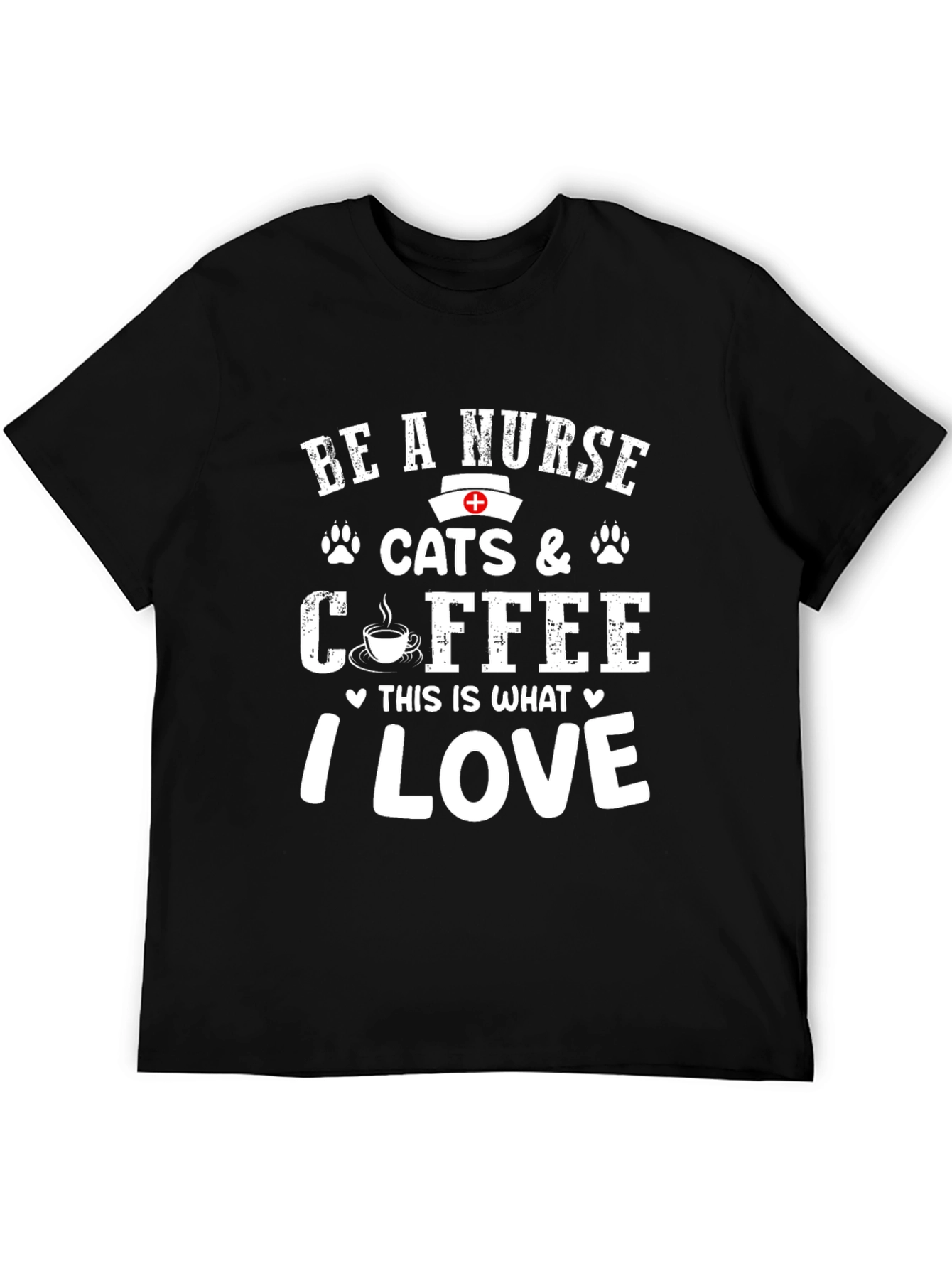 Nurse Cats & Coffee T-Shirt - I Love