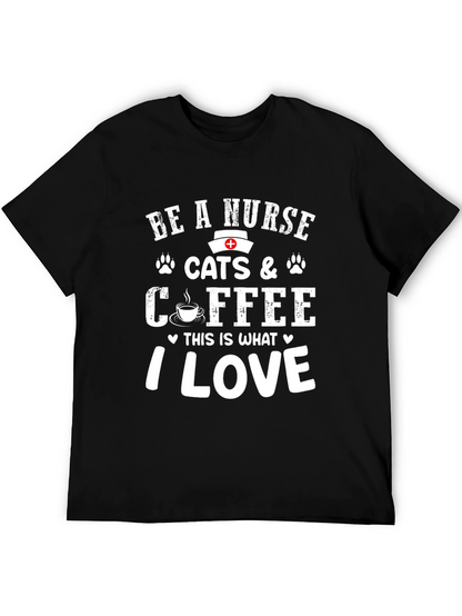 Nurse Cats & Coffee T-Shirt - I Love