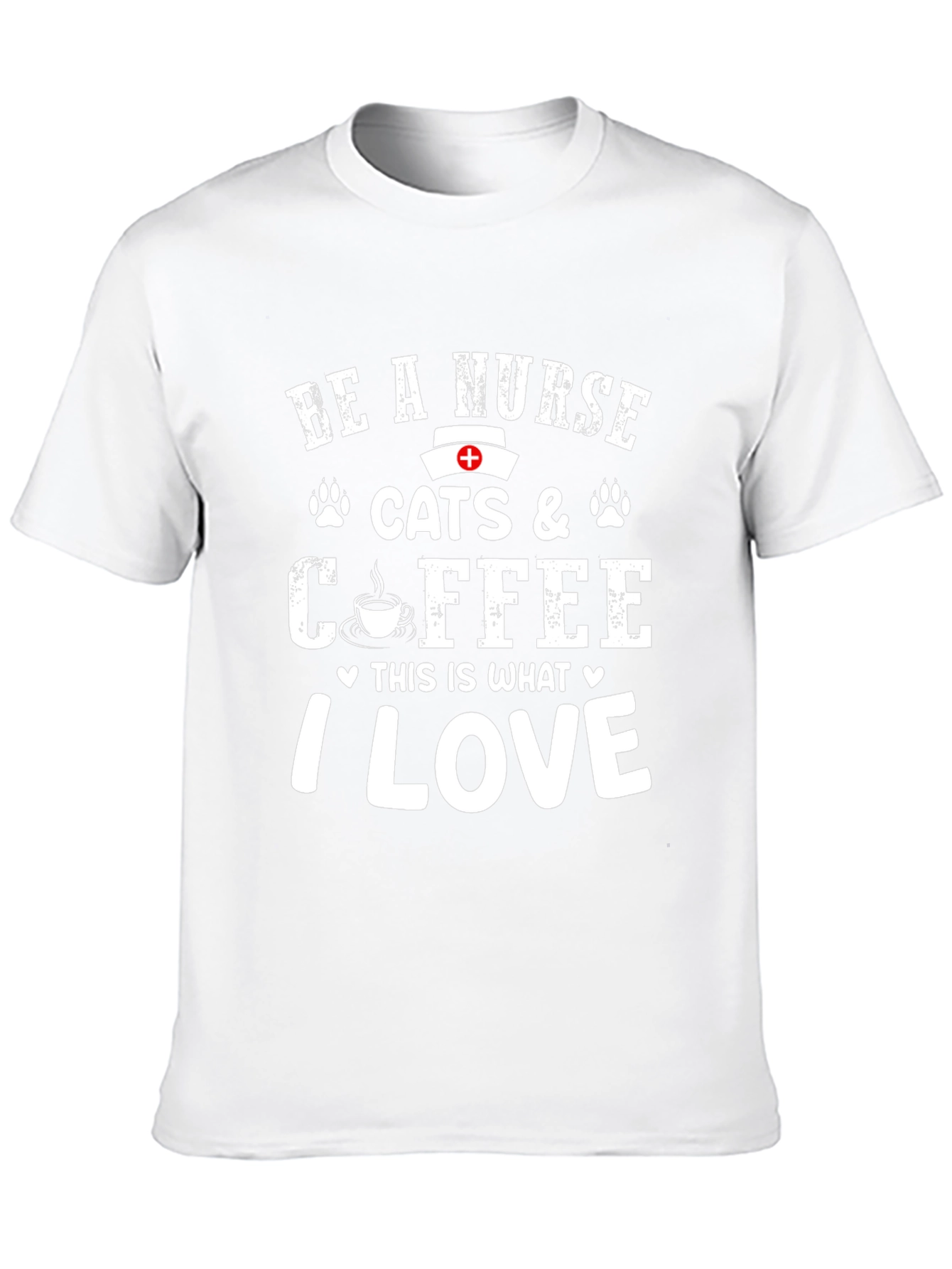Nurse Cats & Coffee T-Shirt - I Love