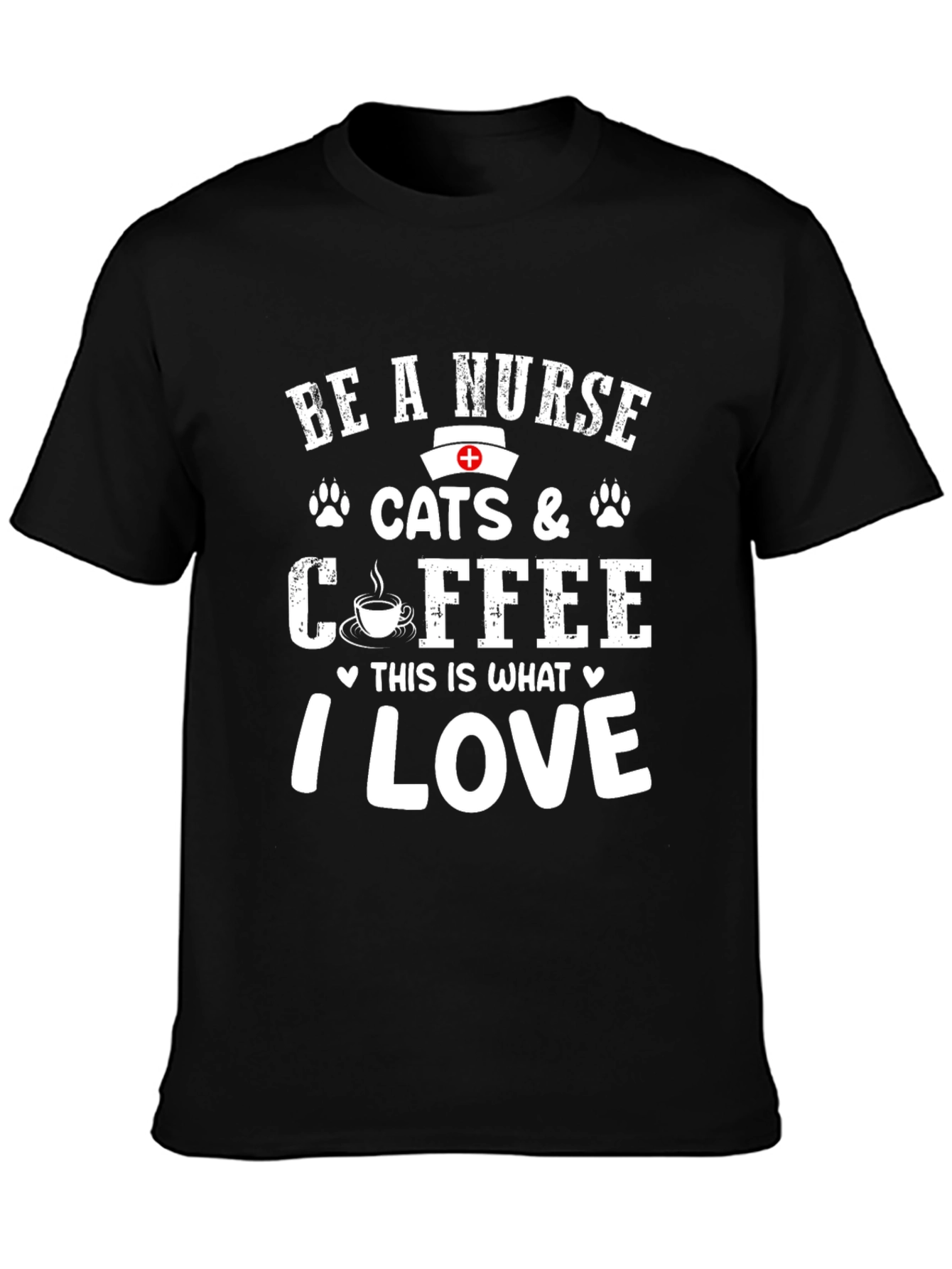 Nurse Cats & Coffee T-Shirt - I Love