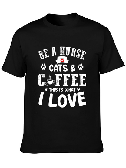 Nurse Cats & Coffee T-Shirt - I Love