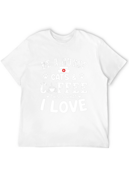 Nurse Cats & Coffee T-Shirt - I Love