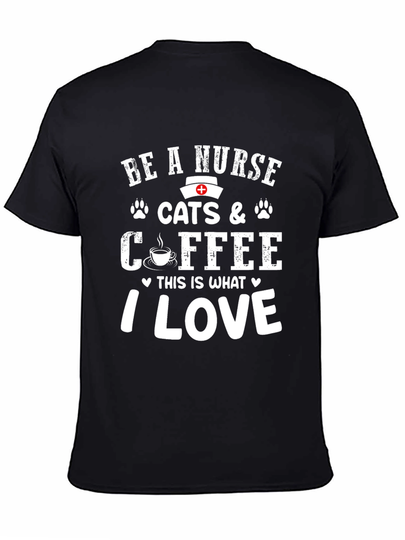 Nurse Cats & Coffee T-Shirt - I Love
