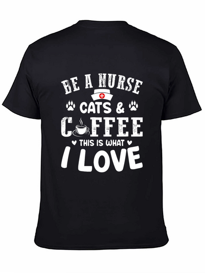 Nurse Cats & Coffee T-Shirt - I Love