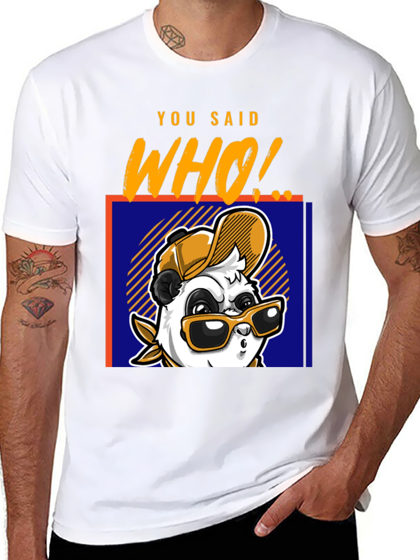 Cool Panda T-Shirt - You Said Who! Graphic Tee