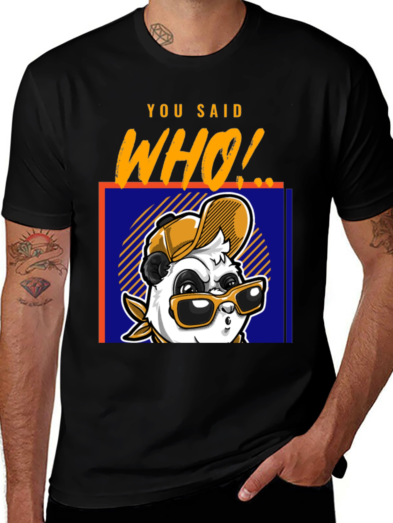 Cool Panda T-Shirt - You Said Who! Graphic Tee