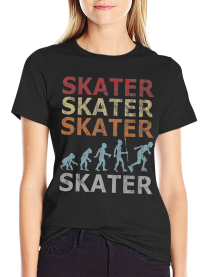 Skater Evolution Graphic T-Shirt - Retro Style Skateboarding Tee