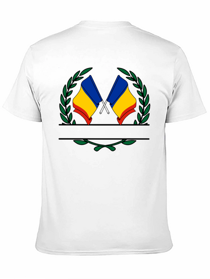 Romania Flag Crest Black T-Shirt