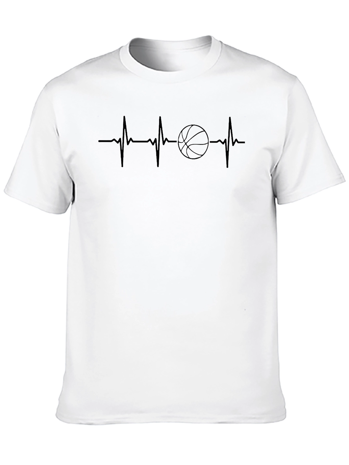 Basketball Heartbeat Graphic Tee - Passionate Fan Apparel