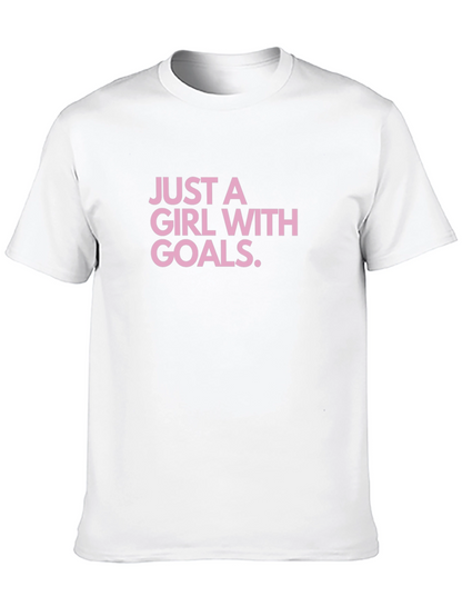 Just A Girl With Goals Black T-Shirt