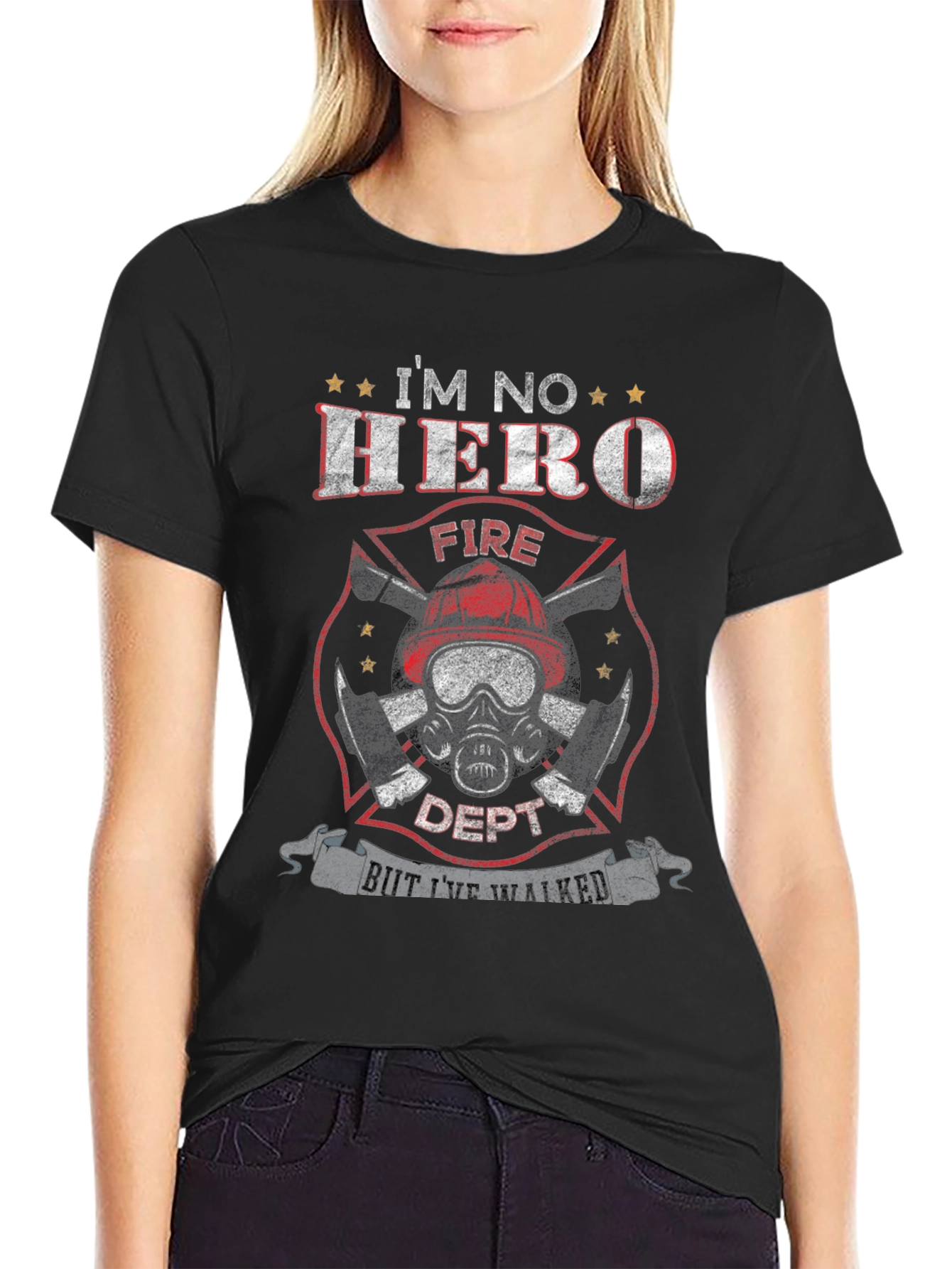 Firefighter Im No Hero Graphic Tee