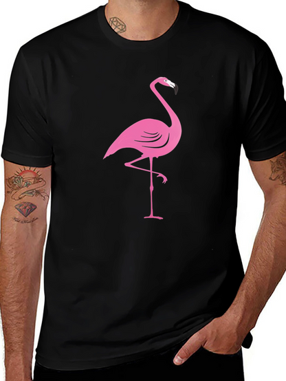 Pink Flamingo Black T-Shirt