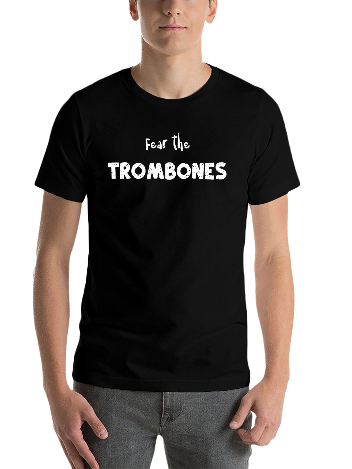 Fear the Trombones Black Cotton Graphic Tee