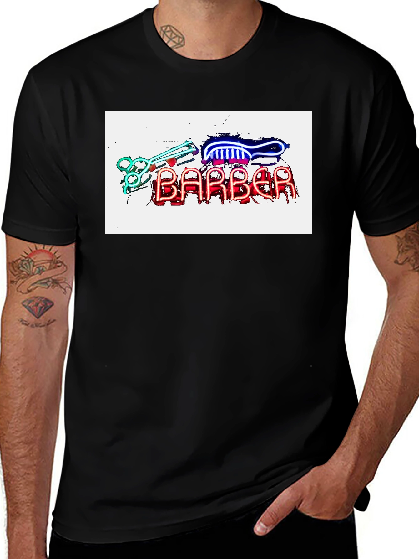 Barber Neon Sign T-Shirt