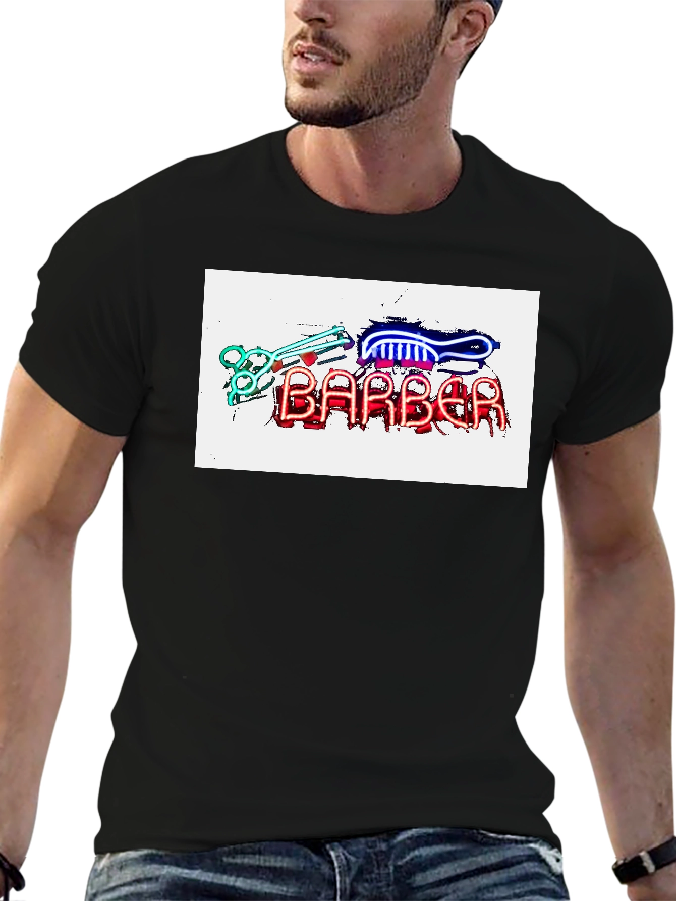 Barber Neon Sign T-Shirt