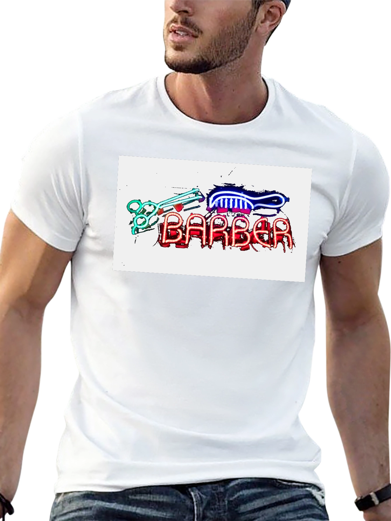 Barber Neon Sign T-Shirt