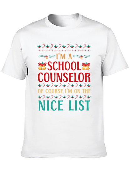 School Counselor Christmas Nice List T-Shirt