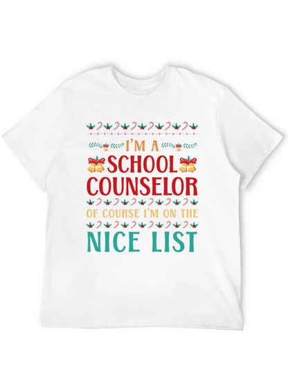 School Counselor Christmas Nice List T-Shirt