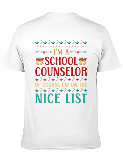 School Counselor Christmas Nice List T-Shirt