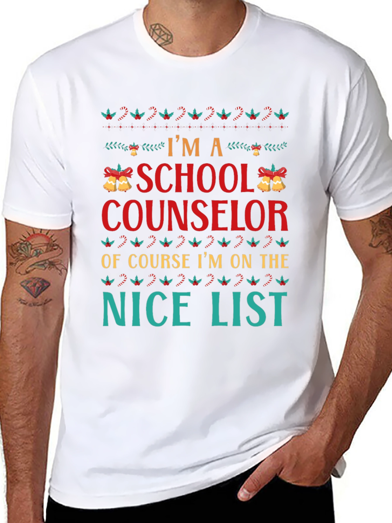 School Counselor Christmas Nice List T-Shirt