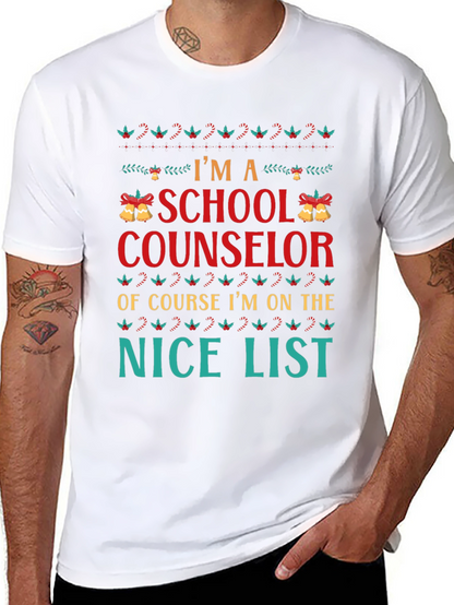 School Counselor Christmas Nice List T-Shirt