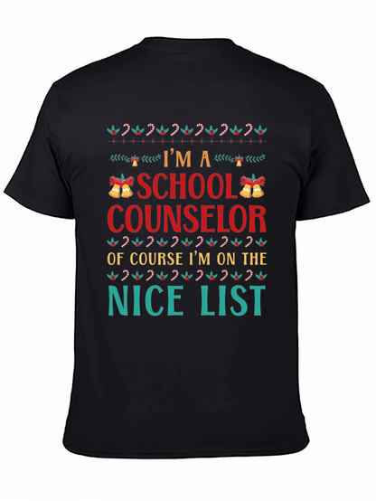 School Counselor Christmas Nice List T-Shirt