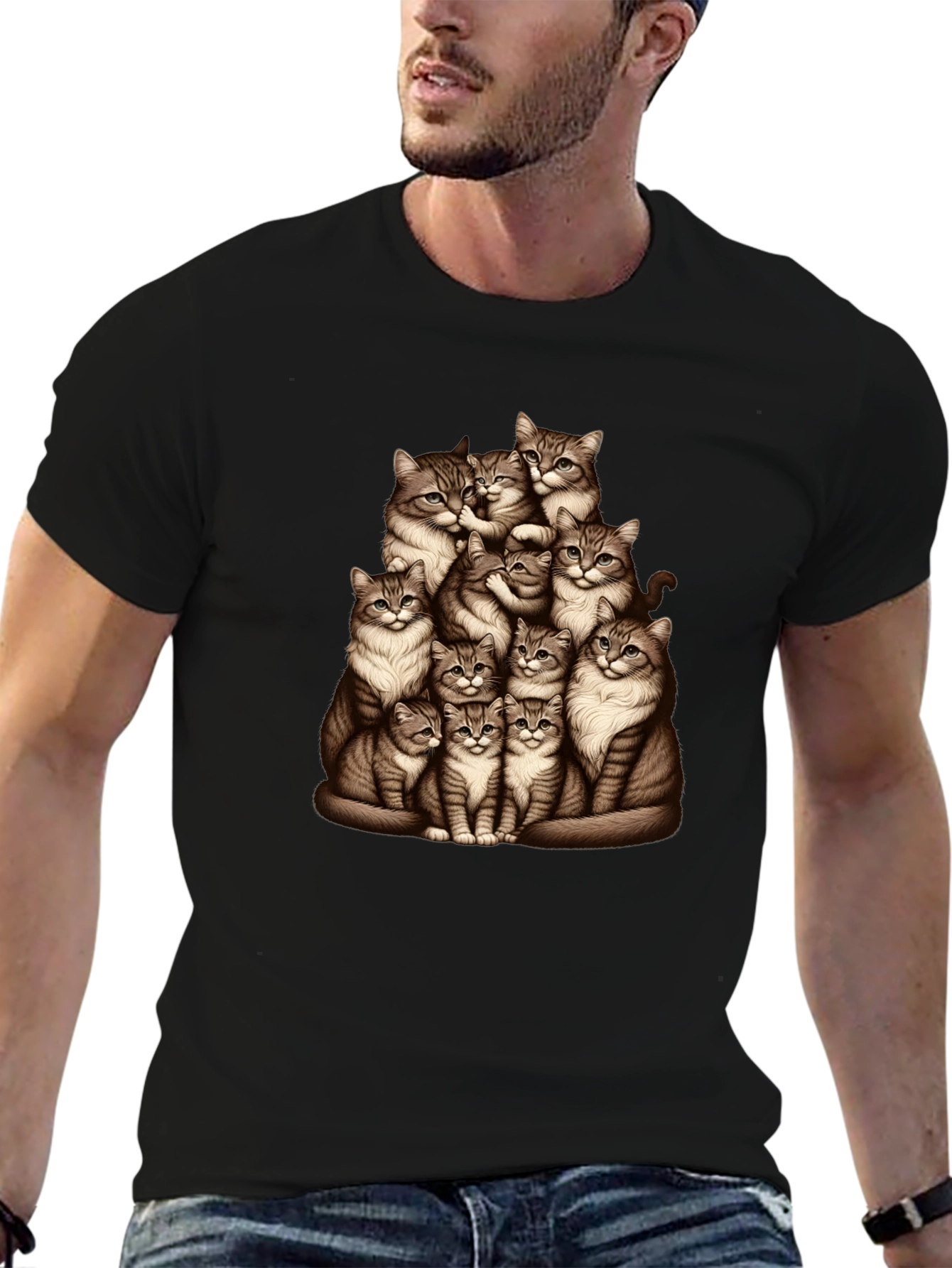 Cat Pile T-Shirt - Graphic Tee