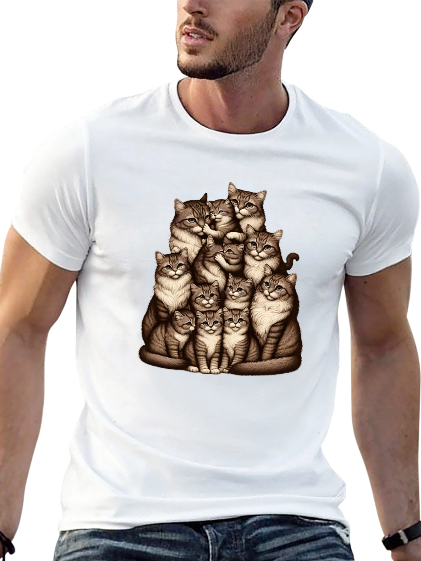 Cat Pile T-Shirt - Graphic Tee