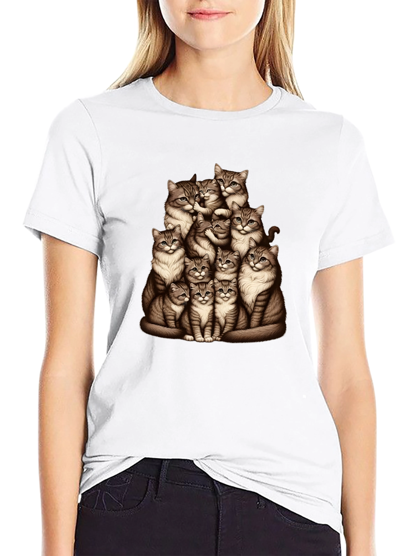 Cat Pile T-Shirt - Graphic Tee