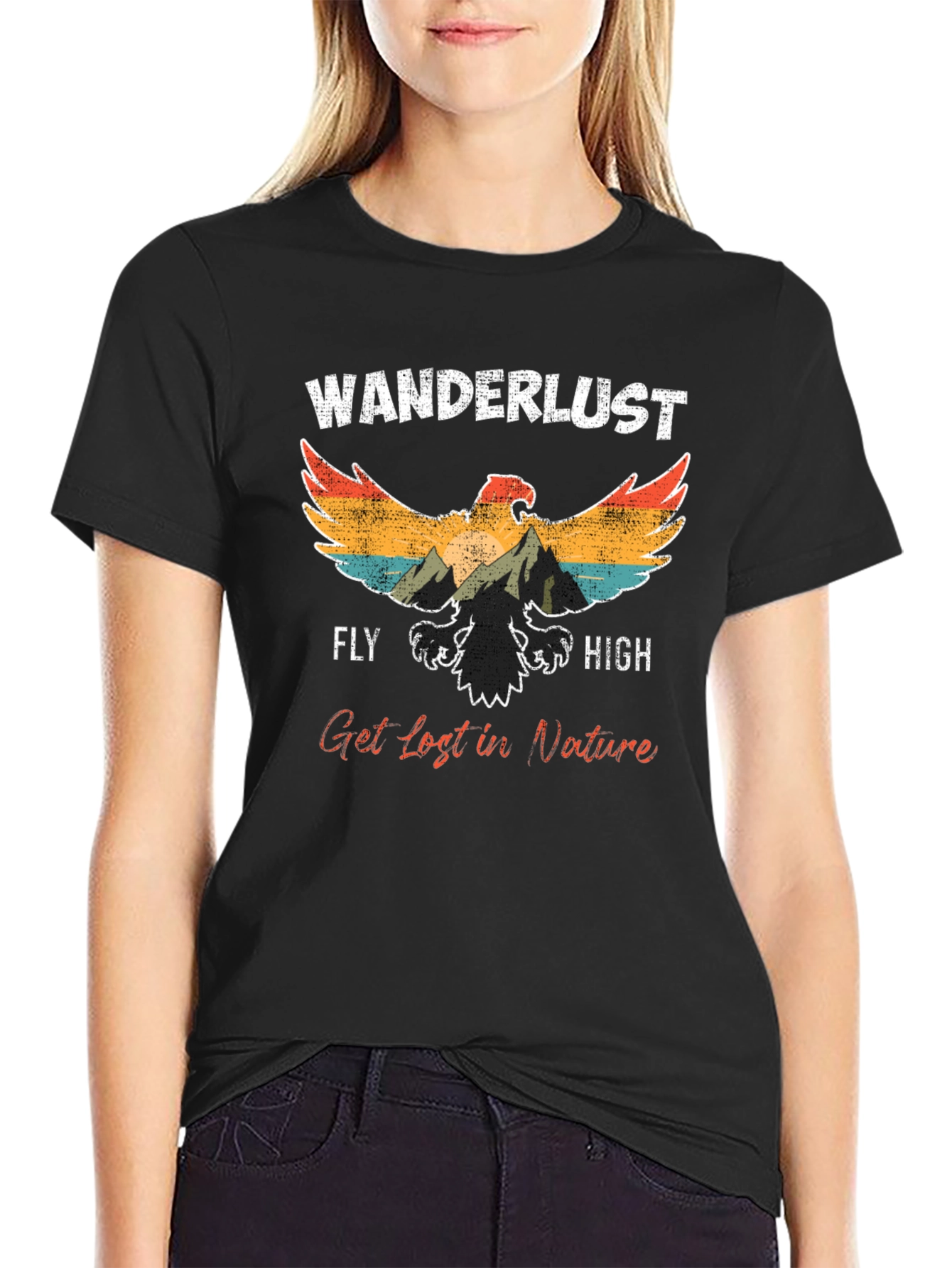 Wanderlust Eagle Graphic Tee - Fly High!