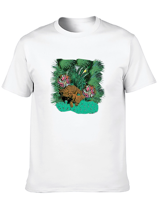Tropical Tiger Graphic Tee - Unique Design