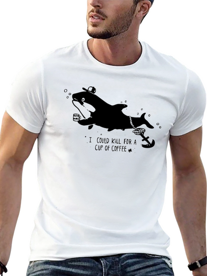 Orca Coffee Lover T-Shirt - Funny Nautical Tee