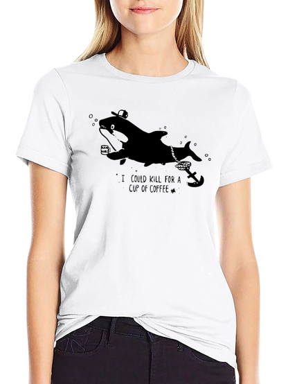 Orca Coffee Lover T-Shirt - Funny Nautical Tee