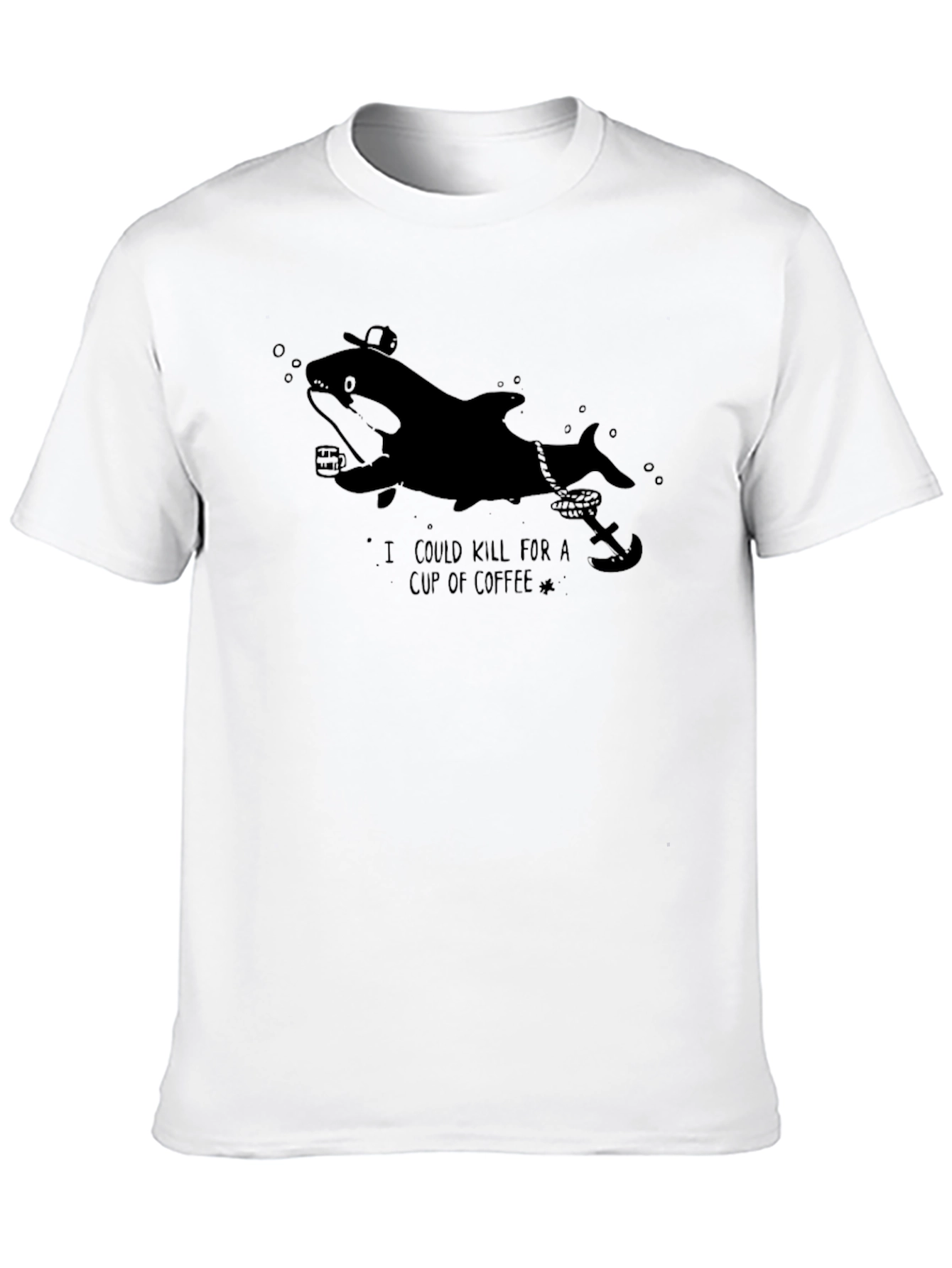 Orca Coffee Lover T-Shirt - Funny Nautical Tee