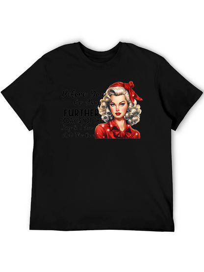Retro Style Graphic Tee - Sassy Pin-Up Girl