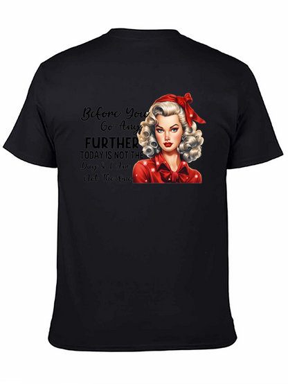 Retro Style Graphic Tee - Sassy Pin-Up Girl