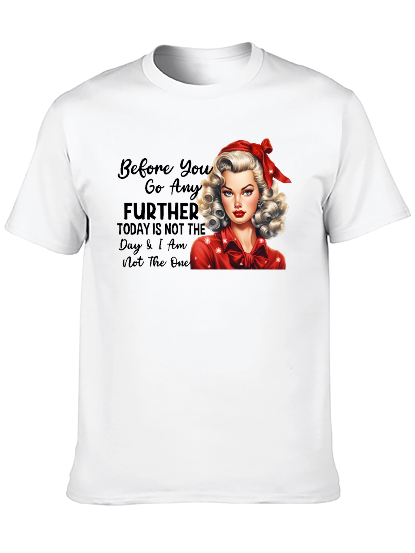 Retro Style Graphic Tee - Sassy Pin-Up Girl