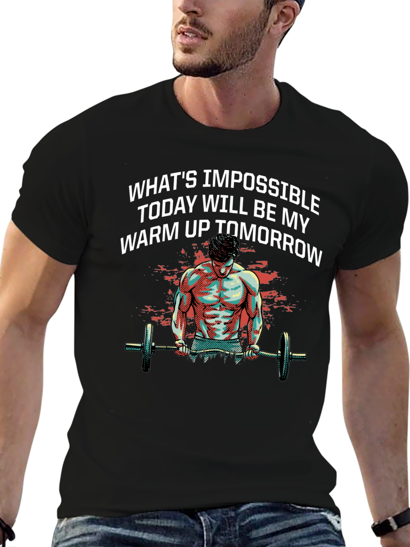 Motivational Gym T-Shirt: Whats Impossible Today