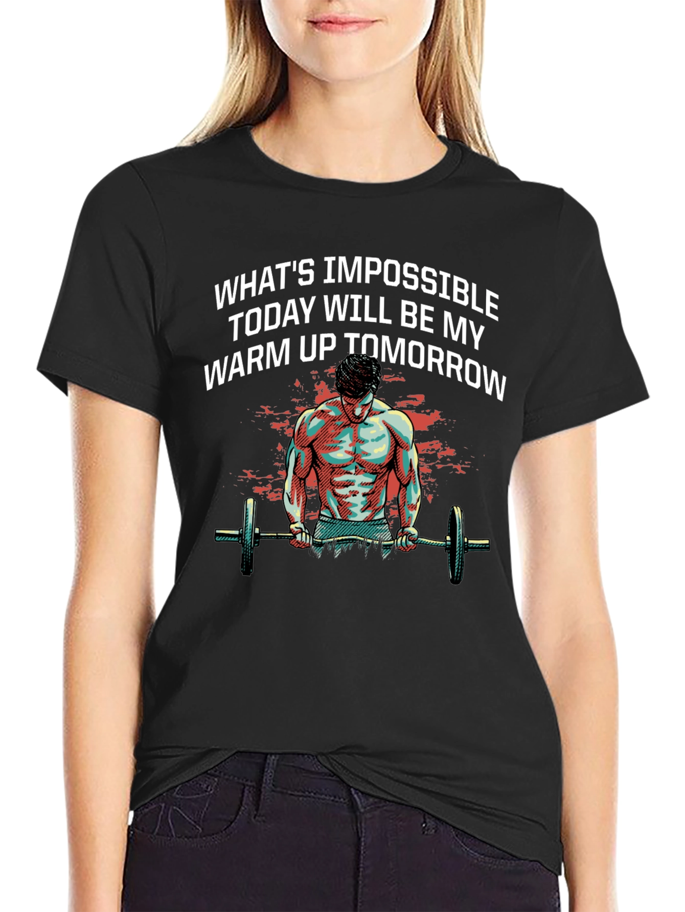Motivational Gym T-Shirt: Whats Impossible Today