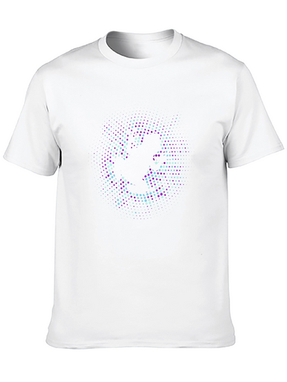 Abstract Dot Graphic Print T-Shirt - Casual Comfort