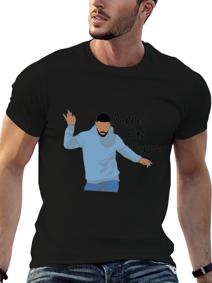 Rappers with Puppies Black Graphic Tee