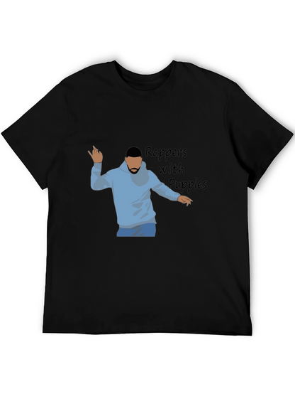 Rappers with Puppies Black Graphic Tee