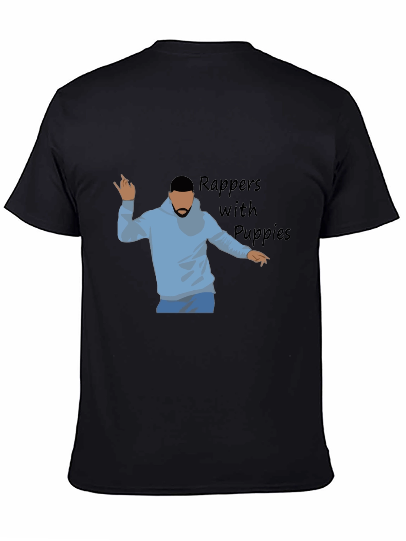 Rappers with Puppies Black Graphic Tee