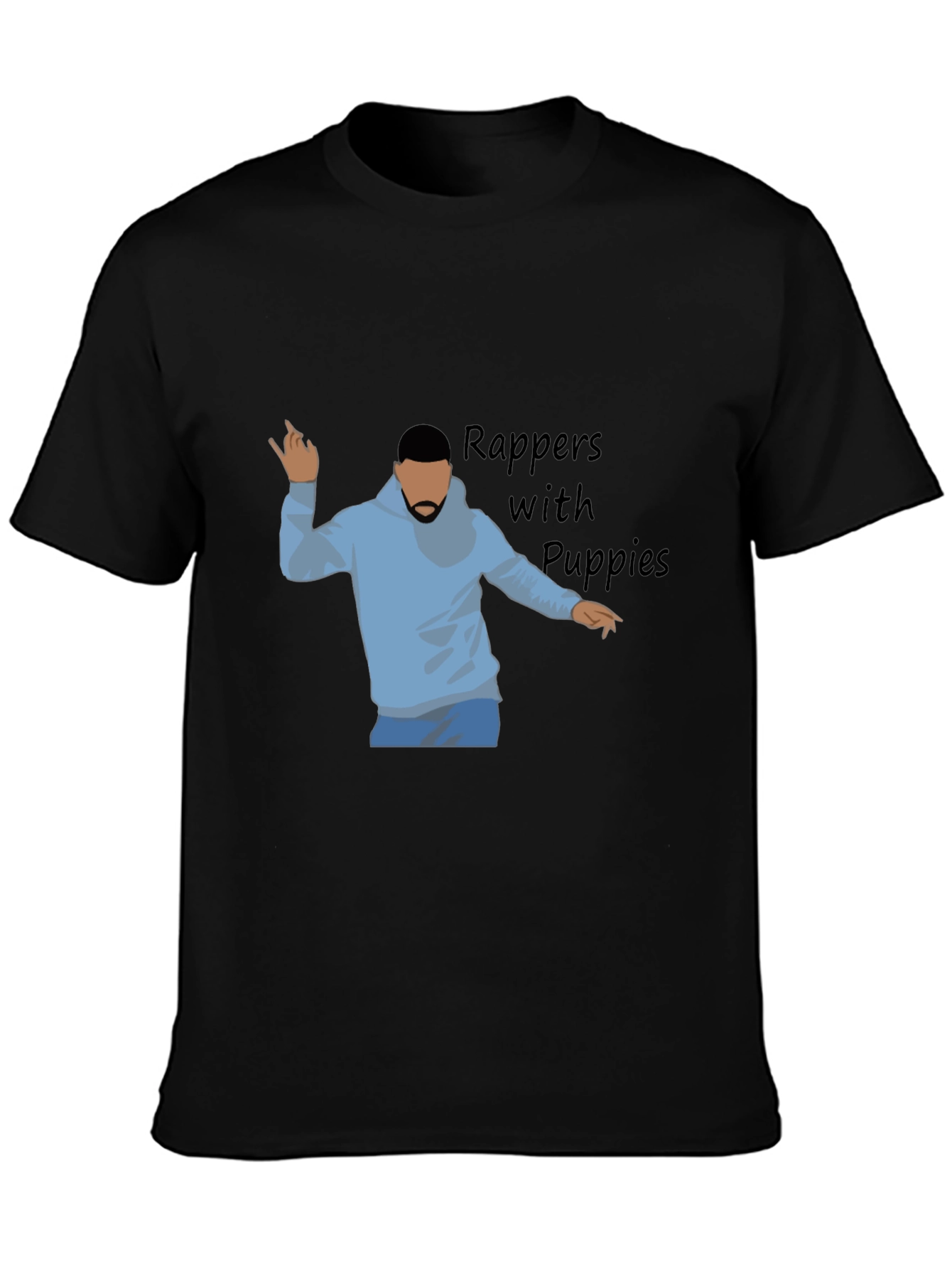 Rappers with Puppies Black Graphic Tee
