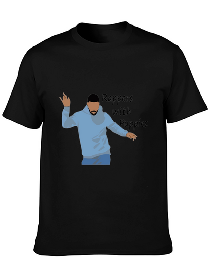 Rappers with Puppies Black Graphic Tee