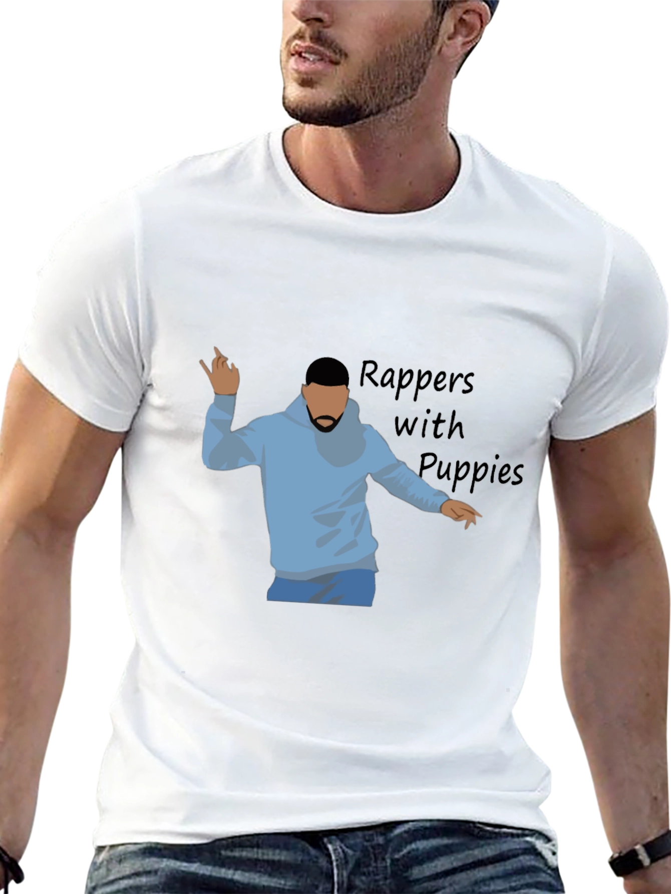 Rappers with Puppies Black Graphic Tee