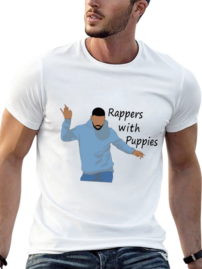 Rappers with Puppies Black Graphic Tee