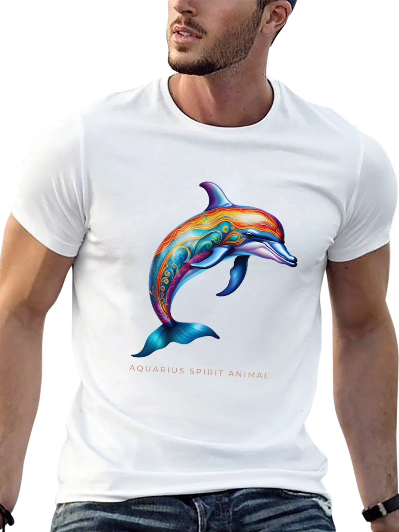 Aquarius Spirit Animal Dolphin Graphic T-Shirt